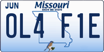 MO license plate OL4F1E
