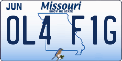 MO license plate OL4F1G