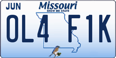 MO license plate OL4F1K