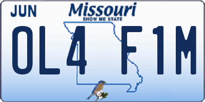 MO license plate OL4F1M