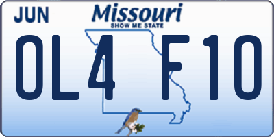 MO license plate OL4F1O