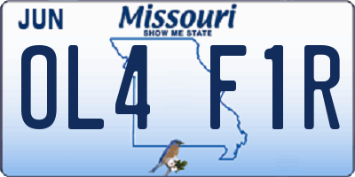 MO license plate OL4F1R