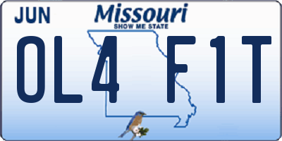MO license plate OL4F1T
