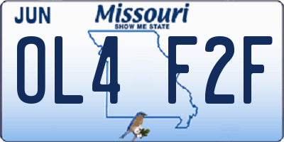 MO license plate OL4F2F