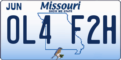 MO license plate OL4F2H