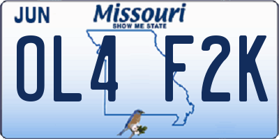MO license plate OL4F2K