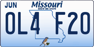 MO license plate OL4F2O