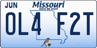 MO license plate OL4F2T