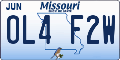 MO license plate OL4F2W
