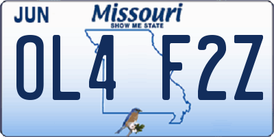 MO license plate OL4F2Z