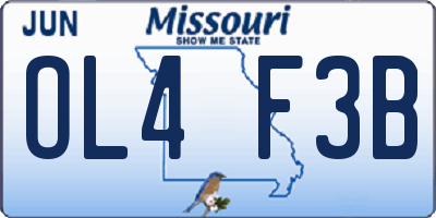 MO license plate OL4F3B