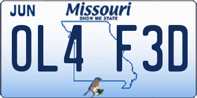 MO license plate OL4F3D