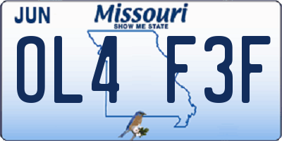 MO license plate OL4F3F