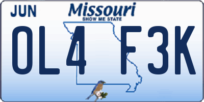 MO license plate OL4F3K