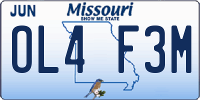 MO license plate OL4F3M