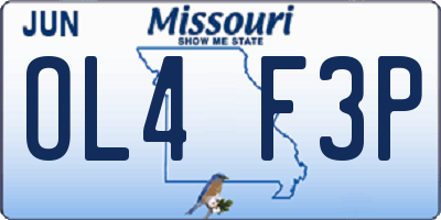 MO license plate OL4F3P