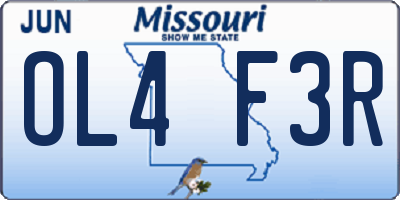 MO license plate OL4F3R
