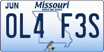 MO license plate OL4F3S