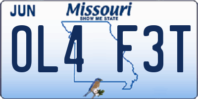 MO license plate OL4F3T