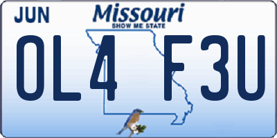 MO license plate OL4F3U