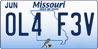 MO license plate OL4F3V