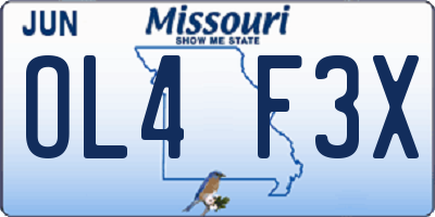 MO license plate OL4F3X