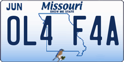 MO license plate OL4F4A