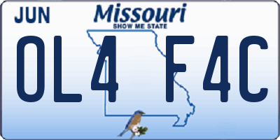 MO license plate OL4F4C