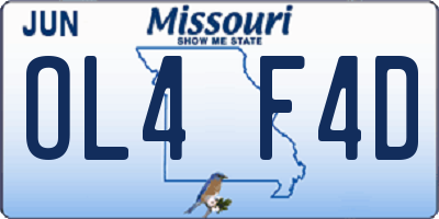 MO license plate OL4F4D