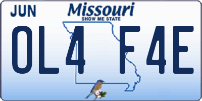 MO license plate OL4F4E