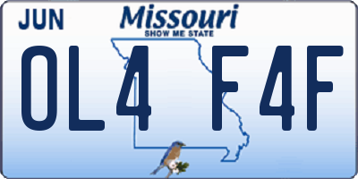 MO license plate OL4F4F