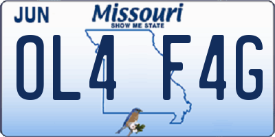 MO license plate OL4F4G