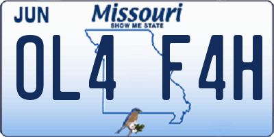 MO license plate OL4F4H