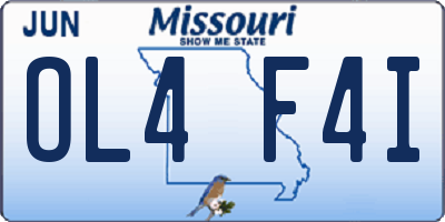 MO license plate OL4F4I