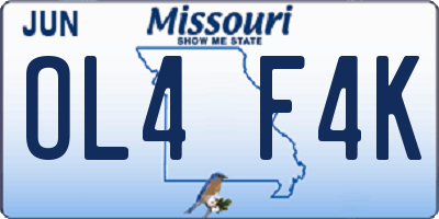 MO license plate OL4F4K