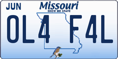 MO license plate OL4F4L