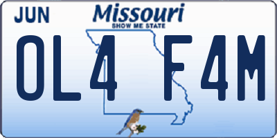 MO license plate OL4F4M