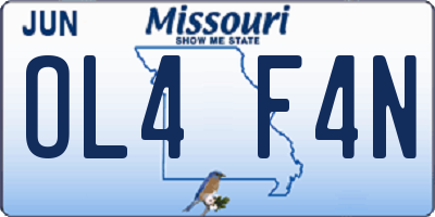 MO license plate OL4F4N