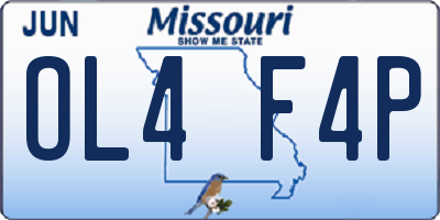 MO license plate OL4F4P