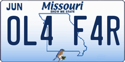 MO license plate OL4F4R