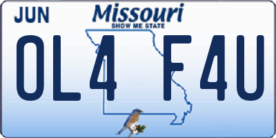 MO license plate OL4F4U