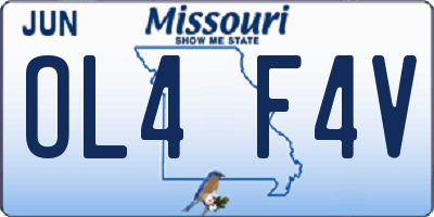 MO license plate OL4F4V