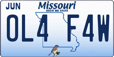 MO license plate OL4F4W