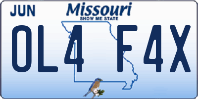 MO license plate OL4F4X