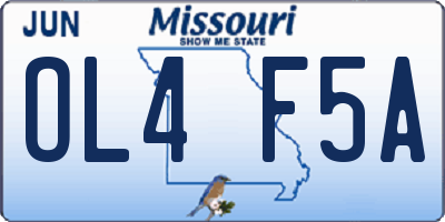 MO license plate OL4F5A