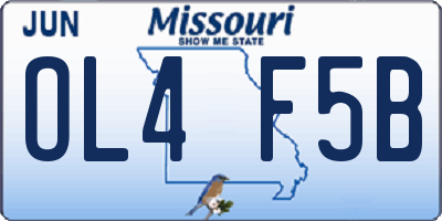 MO license plate OL4F5B