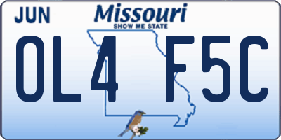 MO license plate OL4F5C