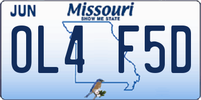 MO license plate OL4F5D