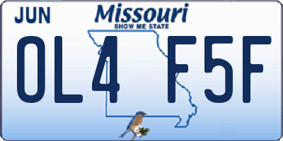 MO license plate OL4F5F