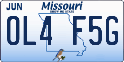 MO license plate OL4F5G